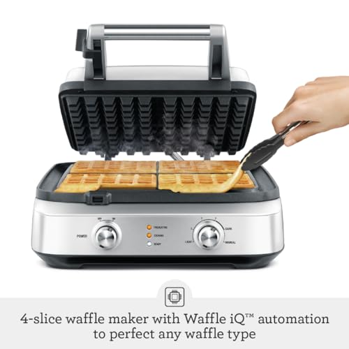 Breville Smart Square 4-Slice Waffle Maker – Brushed Stainless Steel (BWM604BSS)
