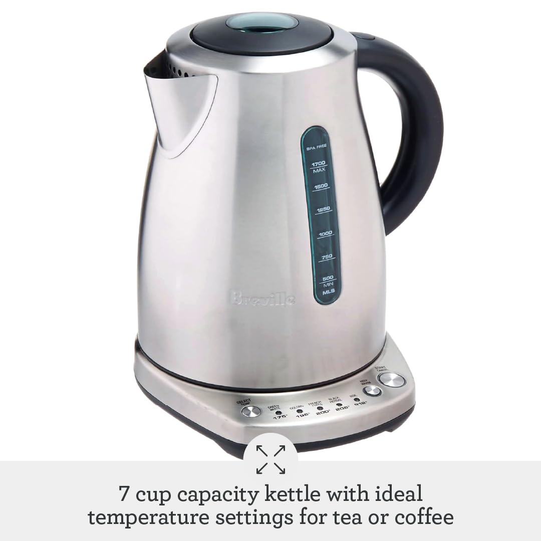 Breville Temp Select BKE720BSS Hot Water Kettle, 1.7L, Brushed Stainless Steel