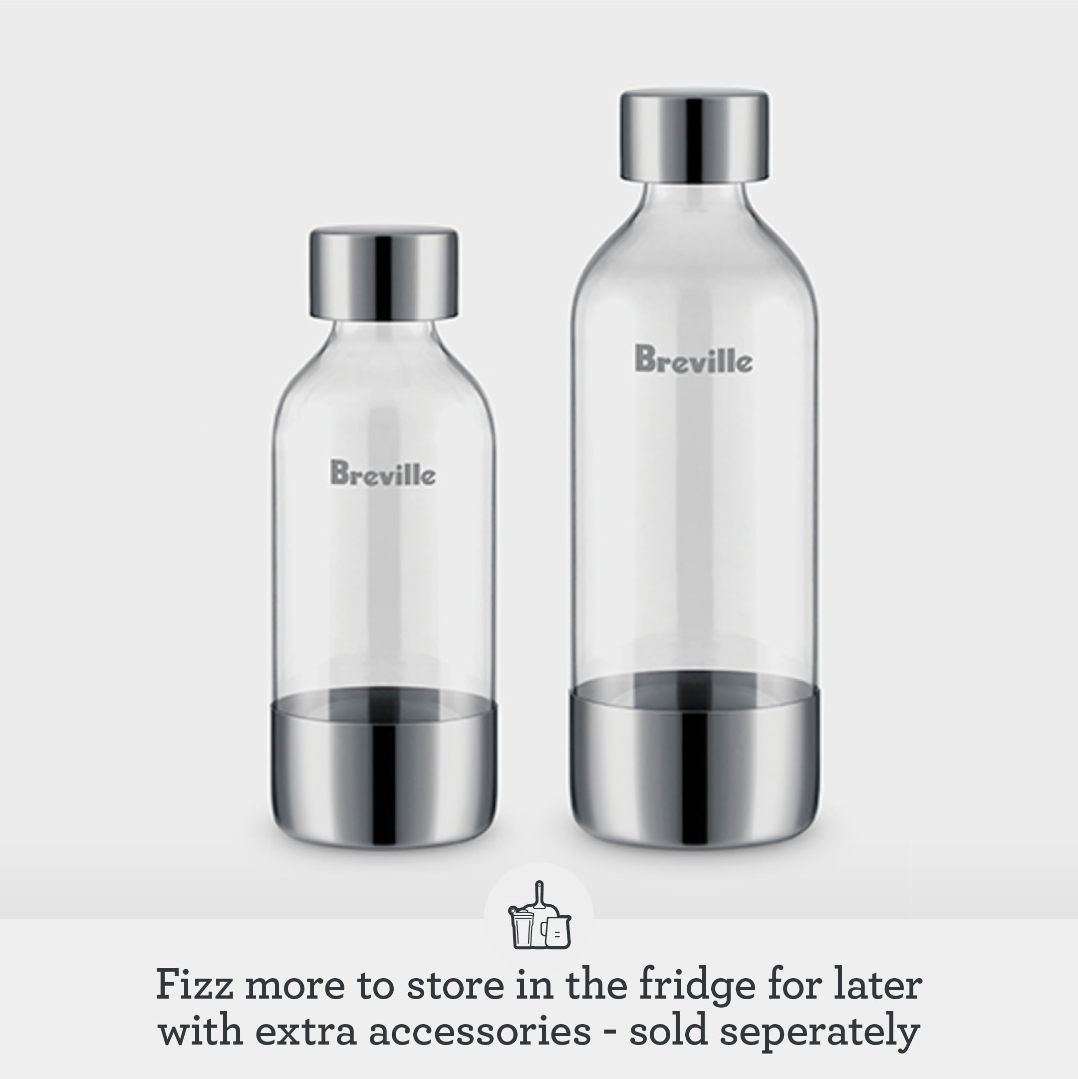Breville InFizz Aqua Sparkling Water Maker, Brushed Stainless Steel