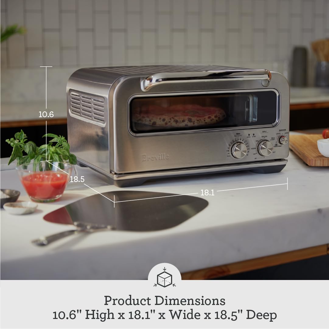 Breville Smart Oven Pizzaiolo Countertop Pizza Maker, Black Truffle (BPZ820BTR)