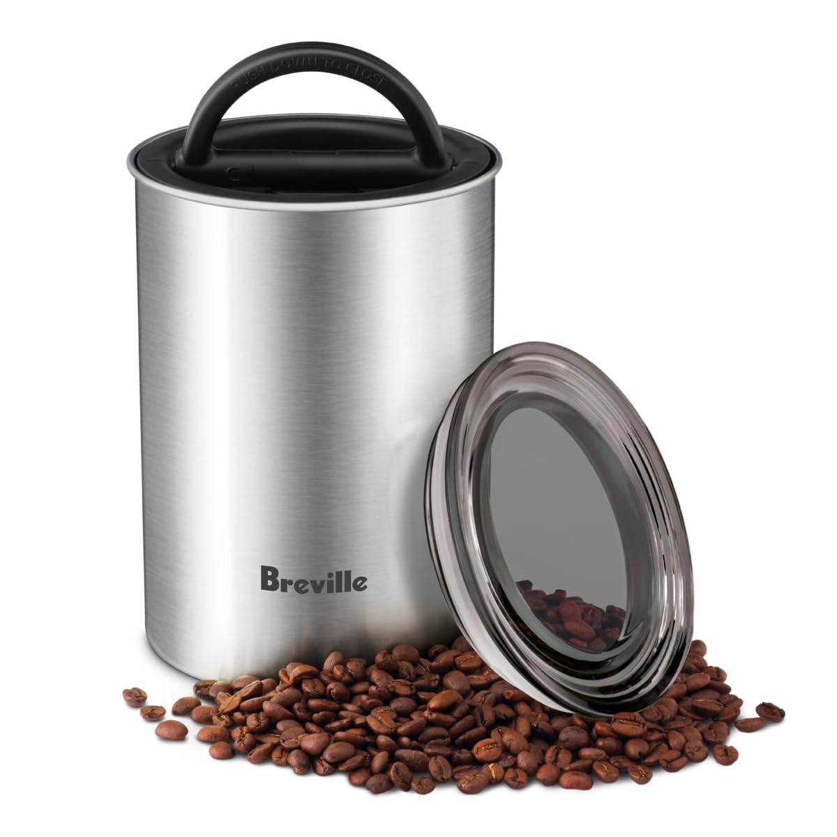 Breville Bean Keeper Coffee Canister – 500g Capacity, Brushed Stainless Steel