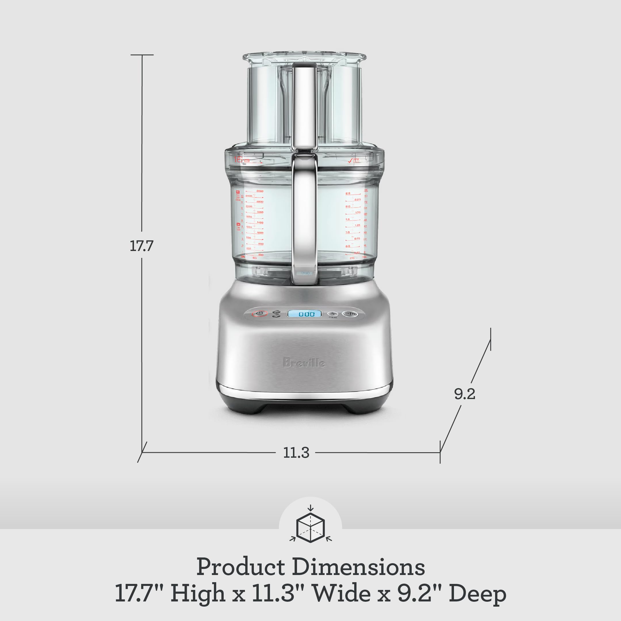 Breville Paradice 16 Cup Food Processor and Dicer, Brushed Stainless Steel
