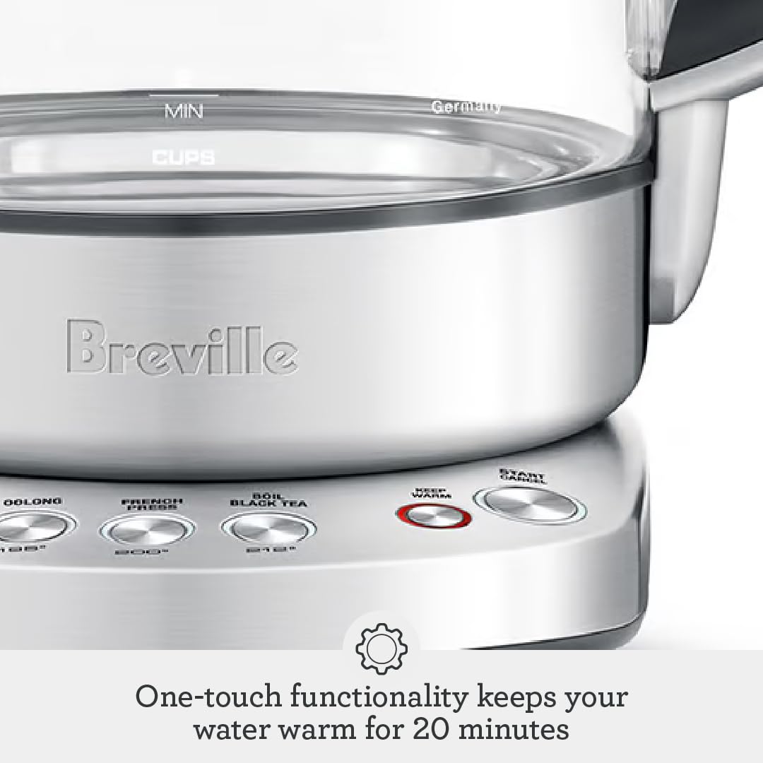 Breville IQ Kettle Pure 1.7L Variable Temperature Water Heater, Brushed Stainless Steel