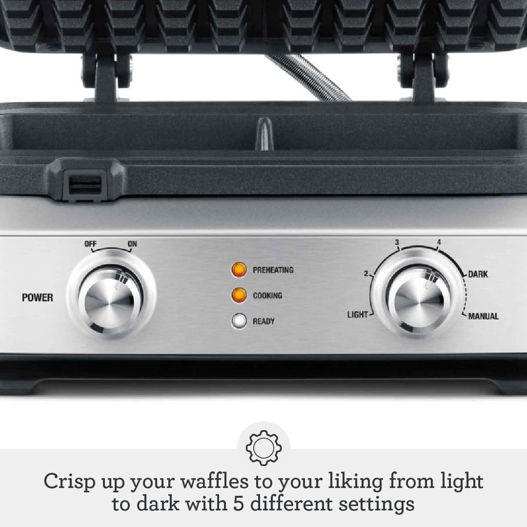 Breville Smart Square 4-Slice Waffle Maker – Brushed Stainless Steel (BWM604BSS)
