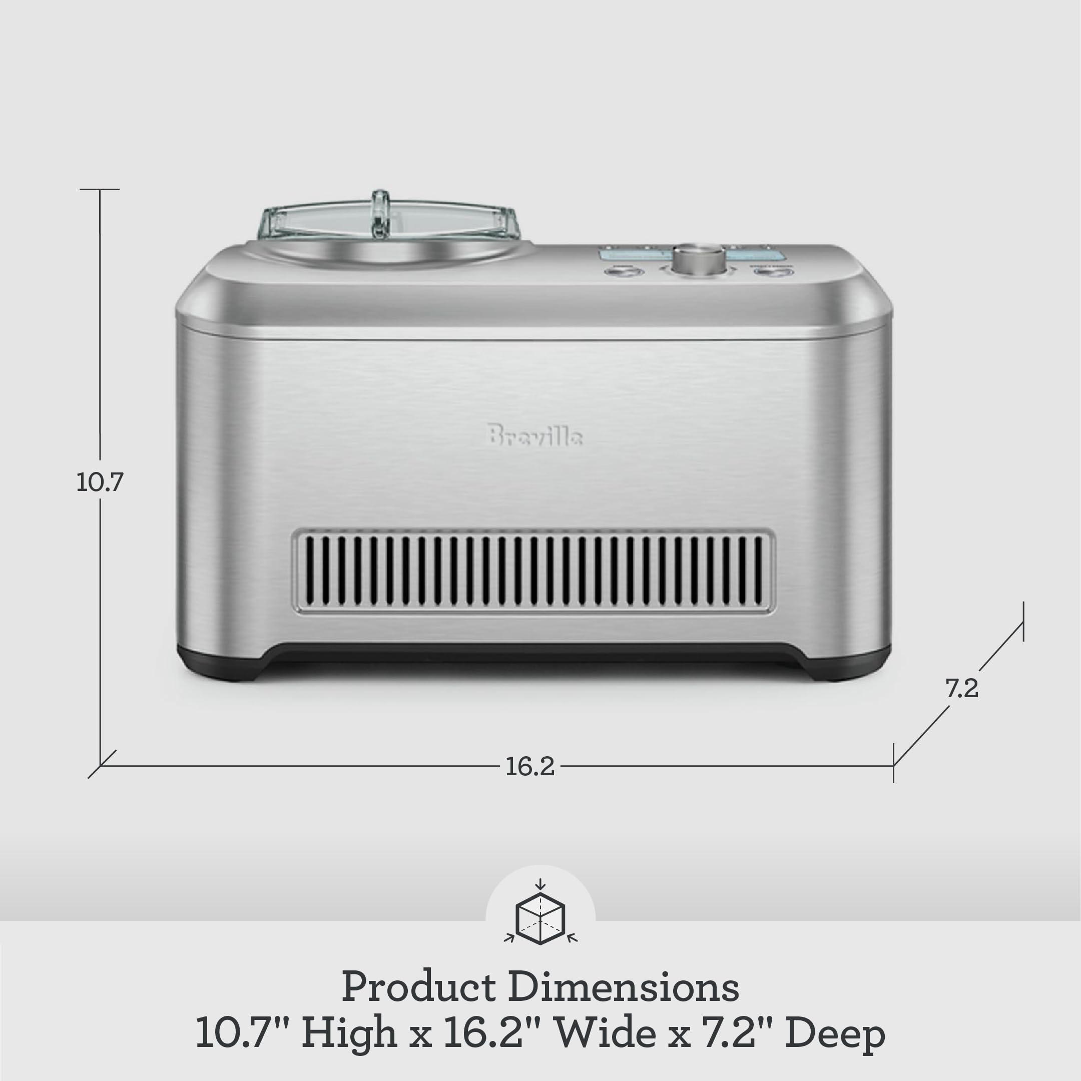 Breville Smart Scoop Ice Cream Maker BCI600XL, Brushed Stainless Steel