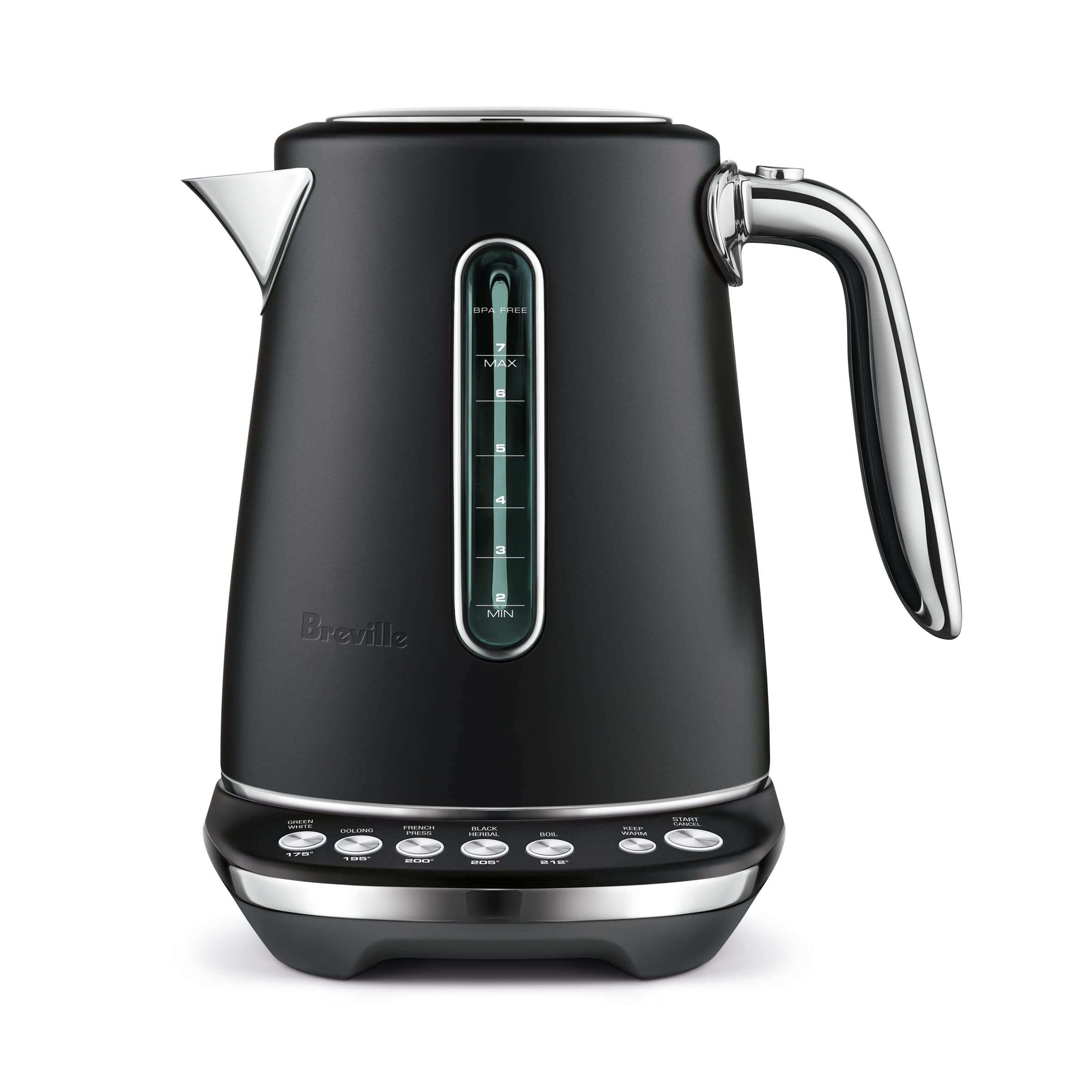 Breville Smart Kettle Luxe Water Heater BKE845BRT, 7 Cup, Black Truffle
