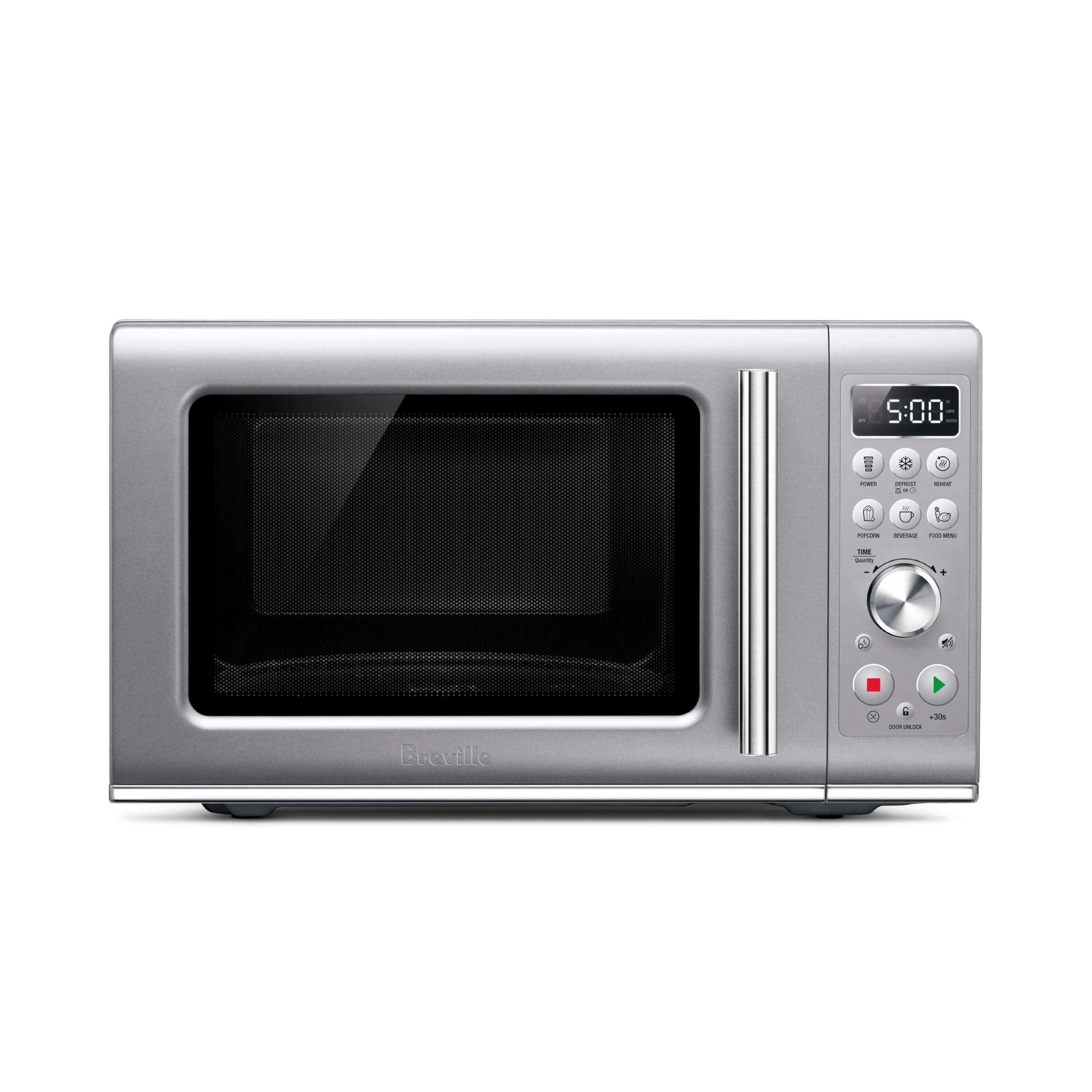 Breville BMO650SIL Compact Wave Soft Close Microwave, 25L, Silver