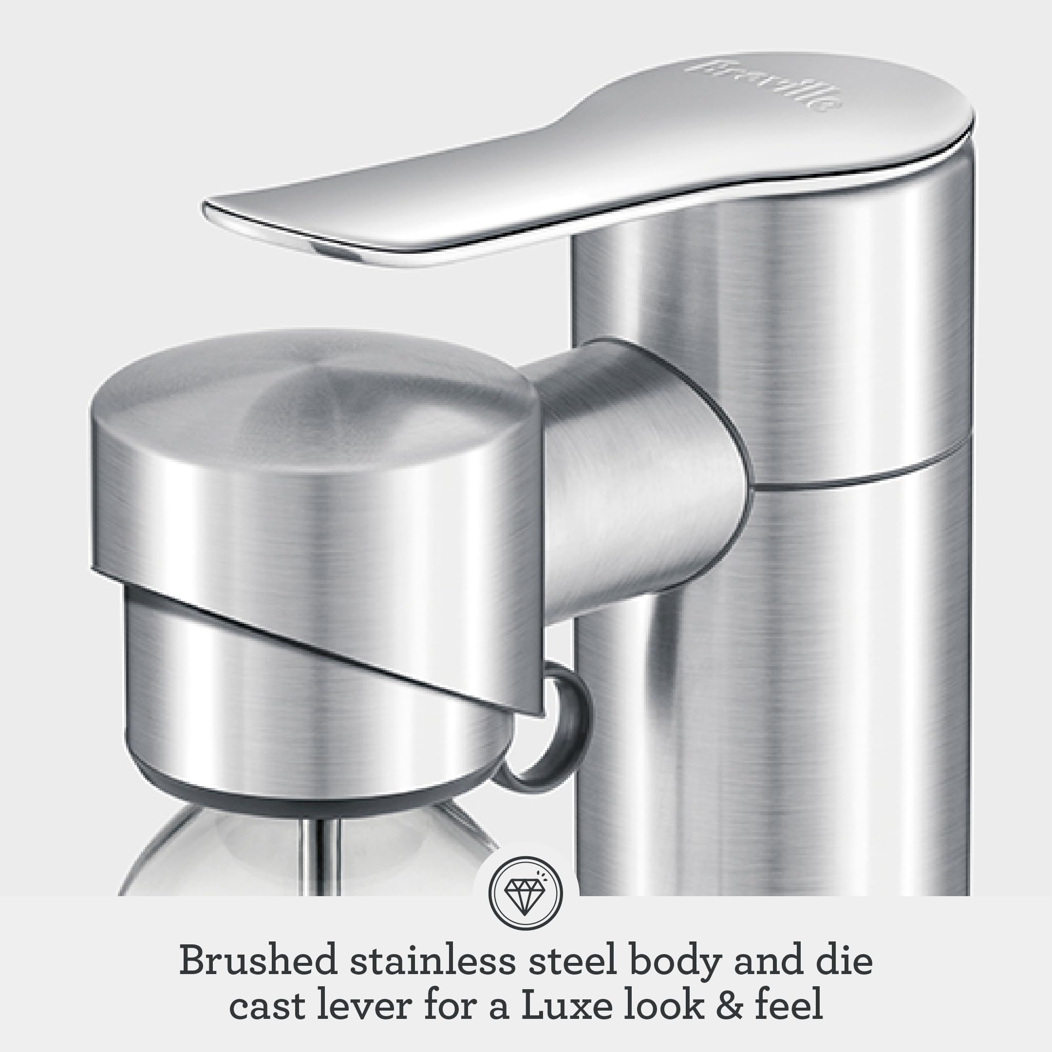 Breville InFizz Aqua Sparkling Water Maker, Brushed Stainless Steel