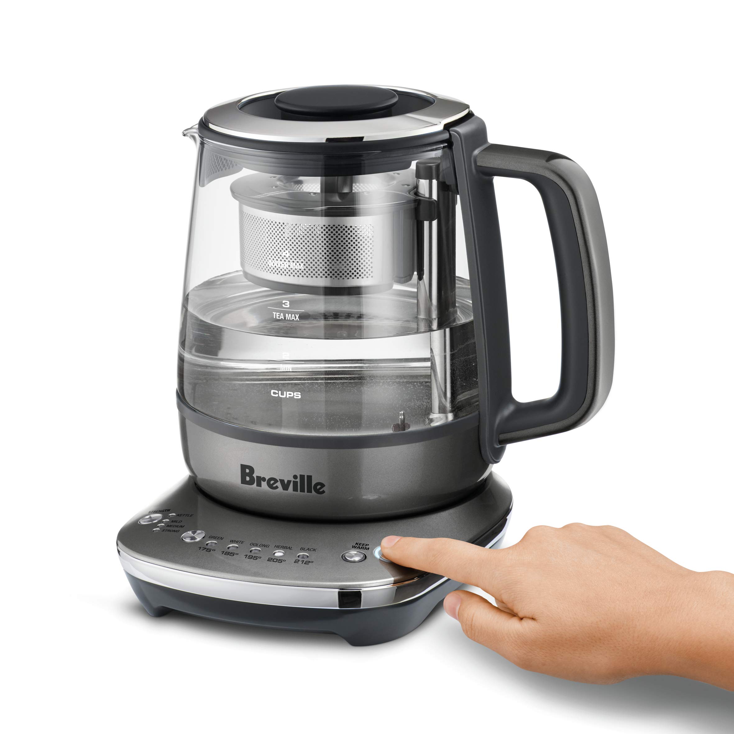 Breville the Tea Maker Compact, 34 oz, Smoked Hickory