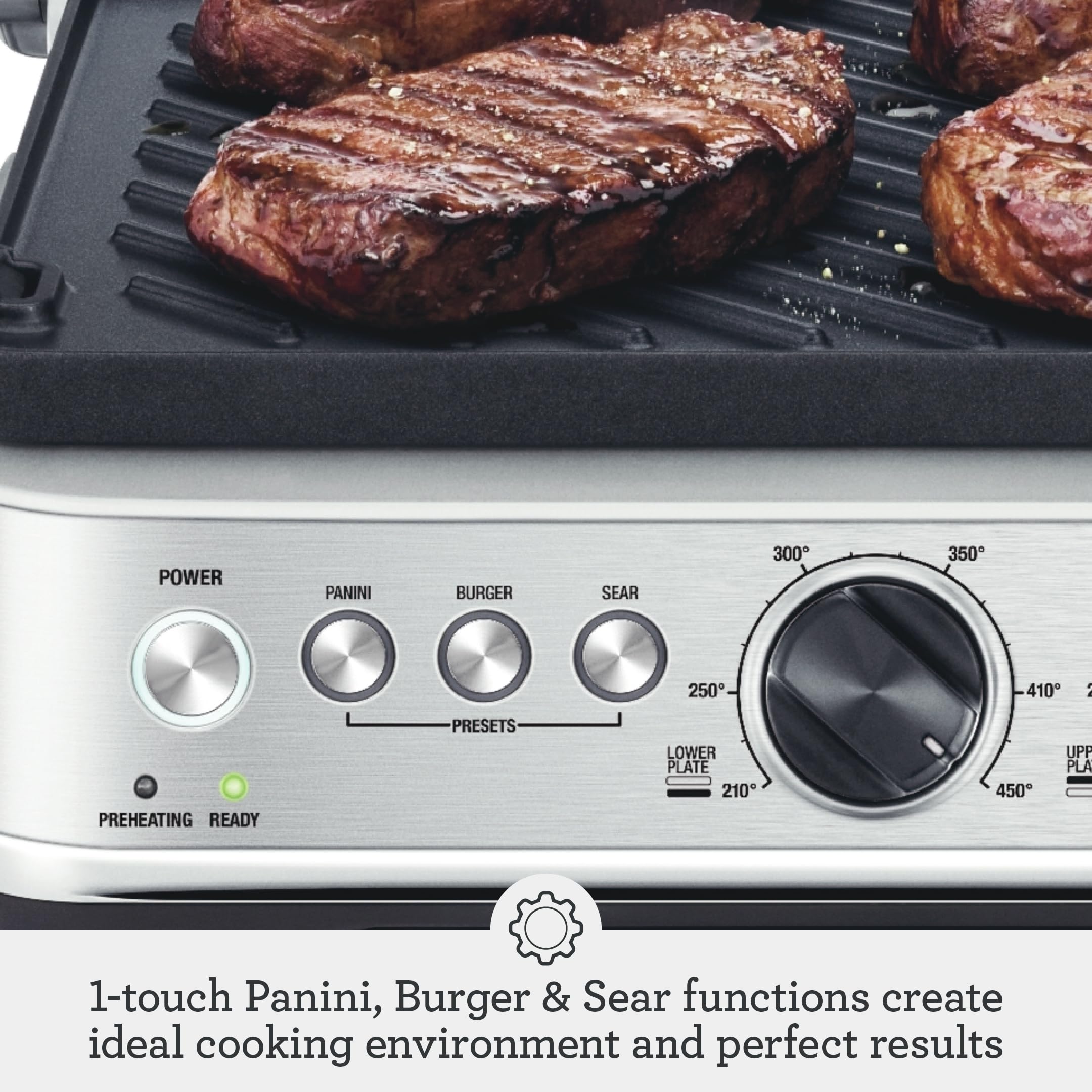 Breville Sear and Press Grill – Brushed Stainless Steel (BGR700BSS)