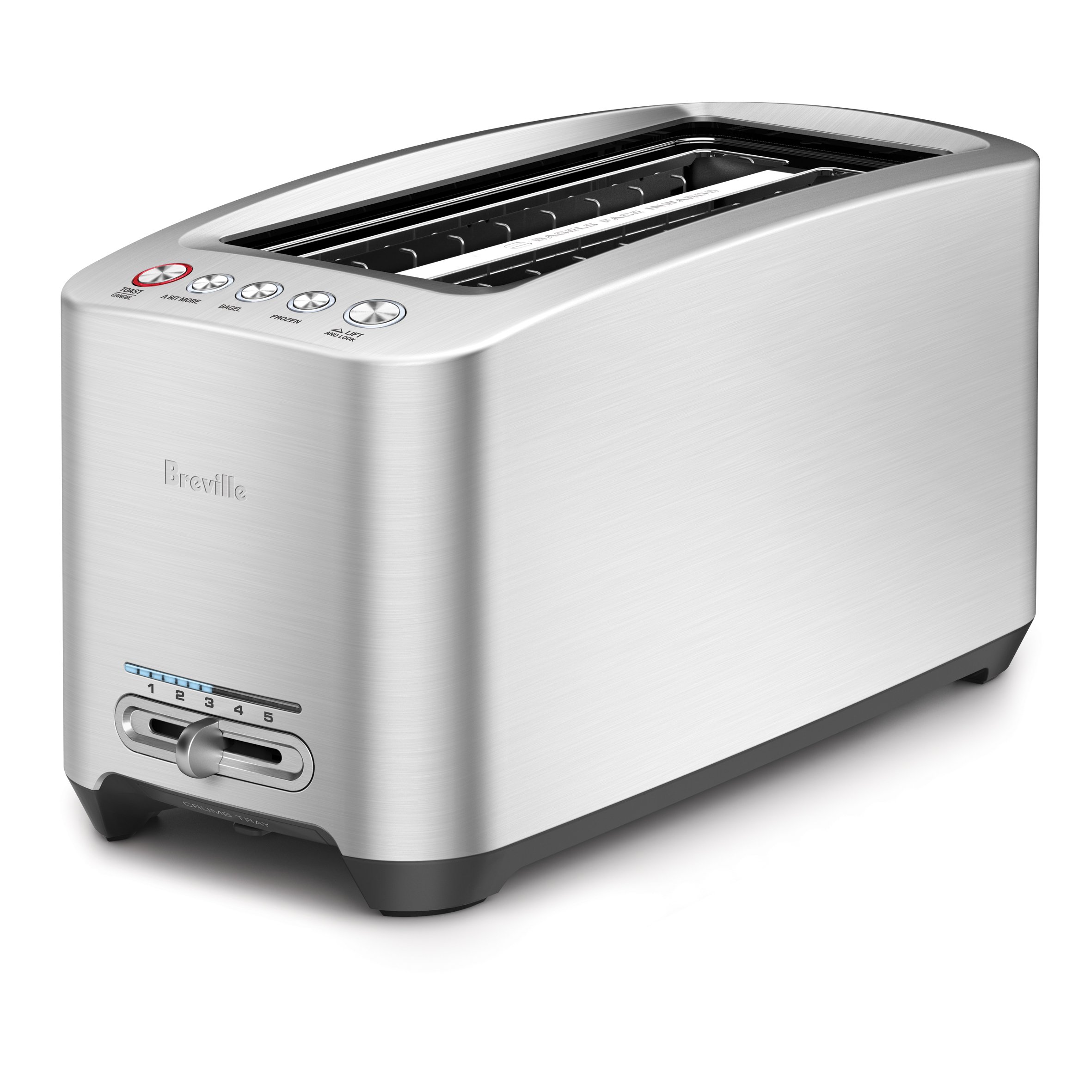 Breville BTA830XL Die-Cast Long Slot Smart Toaster — 4 Slice, Brushed Stainless Steel
