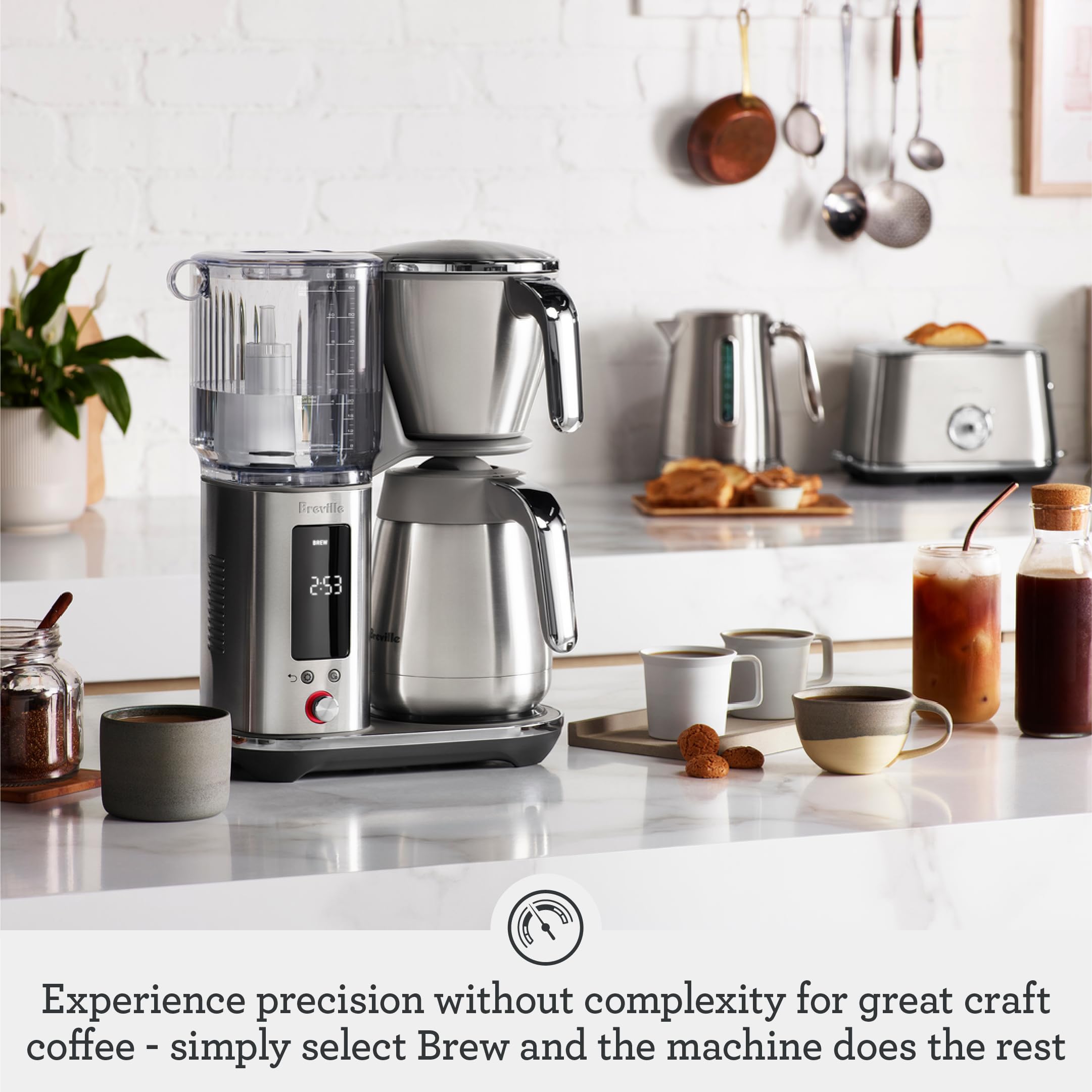 Breville Luxe Drip Coffee Machine BDC465BSS – Brushed Stainless Steel with Thermal Carafe
