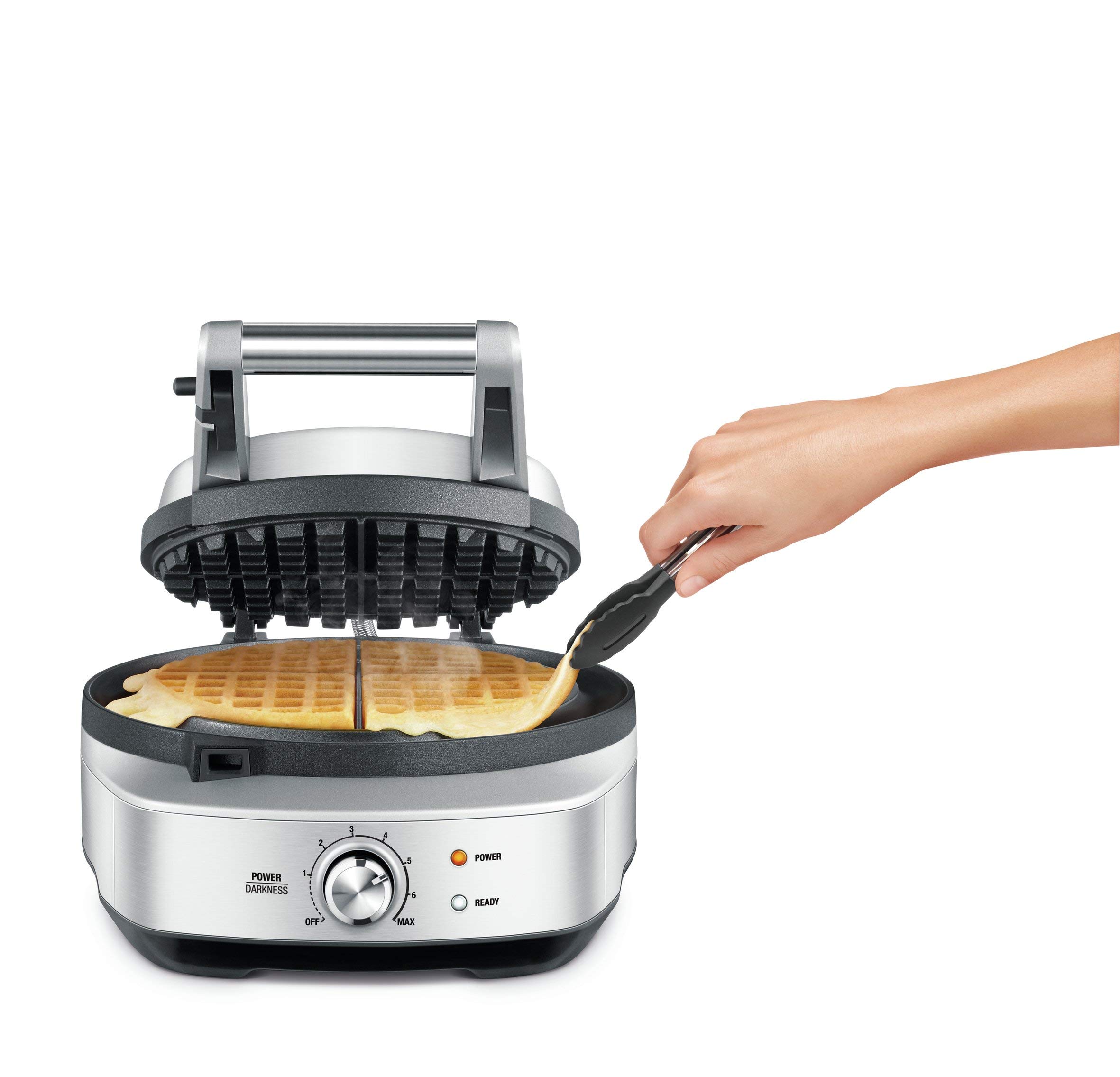 Breville Round Waffle Maker – Brushed Stainless Steel (Renewed)